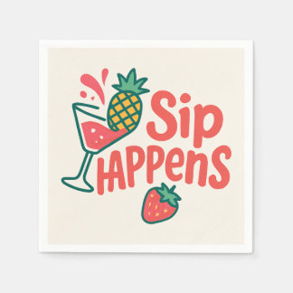 Sip Happens Paper Napkin - CherryBombCo