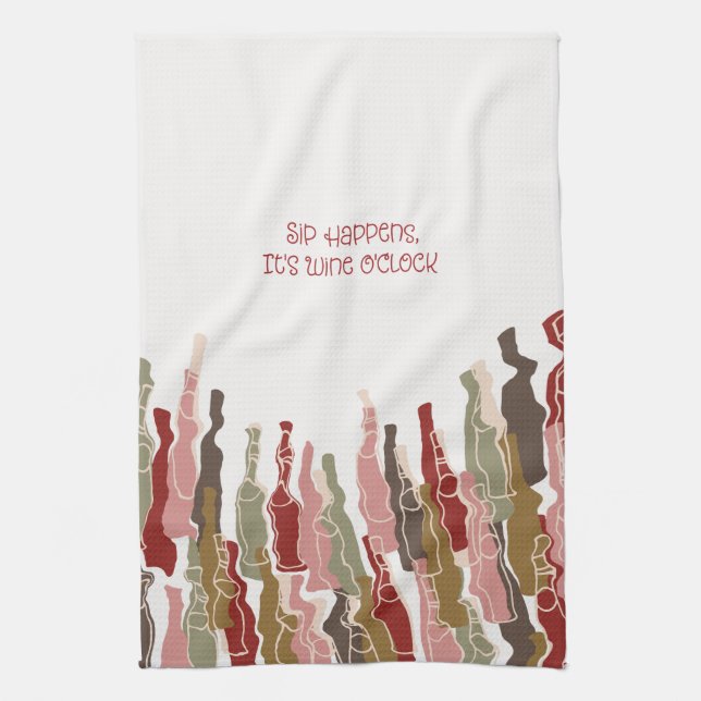 Sip Happens Wine Lover's Kitchen Towel (Vertical)