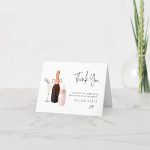 Sip n See New Baby Folded Thank You Card