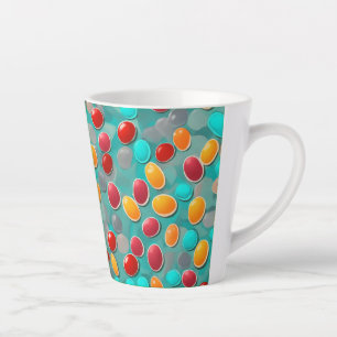 "Sip of Sweetness: Colourful Jelly Bean Art Latte Latte Mug