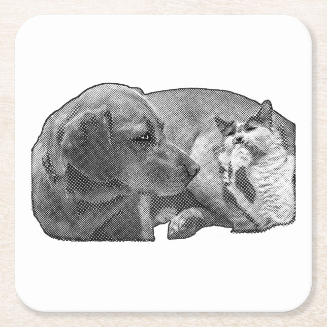 Sip Pause, Tiny Pact Square Paper Coaster (Front)