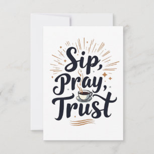 Sip Pray Trust Coffee And jesus Lover Thank You Card