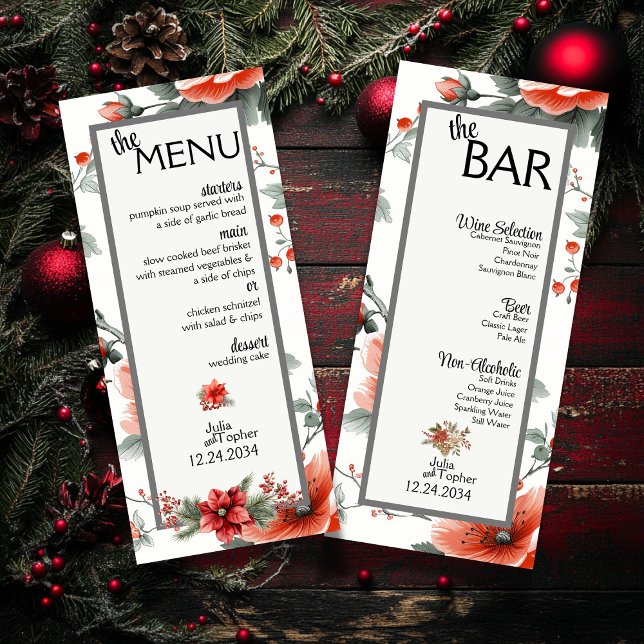 Sip, Savour, and Sparkle: Your Christmas Wedding Menu (Deck the halls and your tables with our fabulous Christmas Wedding Menu & Bar Menu)