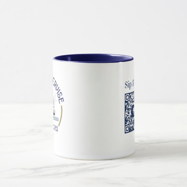 Sip & Sea Coffee Mug with QR Code (Center)