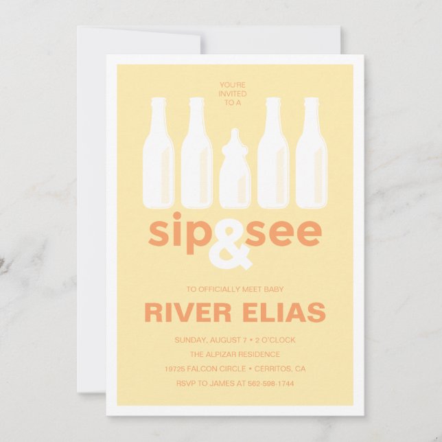 Sip & See Baby Shower Invitation (Front)