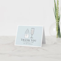Sip & See Champagne Bottle Blue Baby Shower