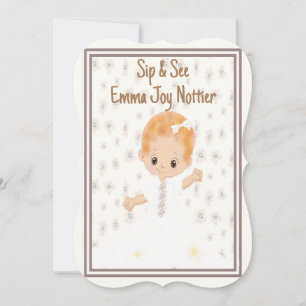 Sip & See Invitation for Baby Girl