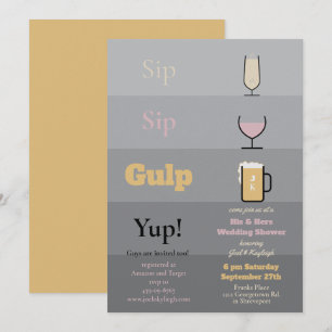 Sip Sip Gulp Wedding Shower Invitations