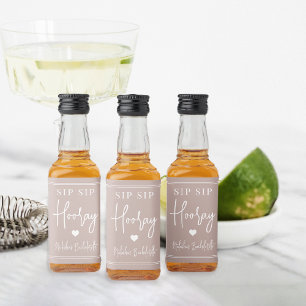 Sip Sip Hooray Bachelorette Party Favour Liquor Bottle Label