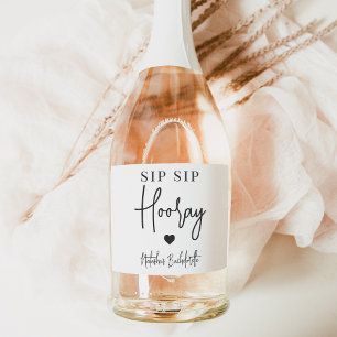 Sip Sip Hooray Bachelorette Party Favour Sparkling Wine Label