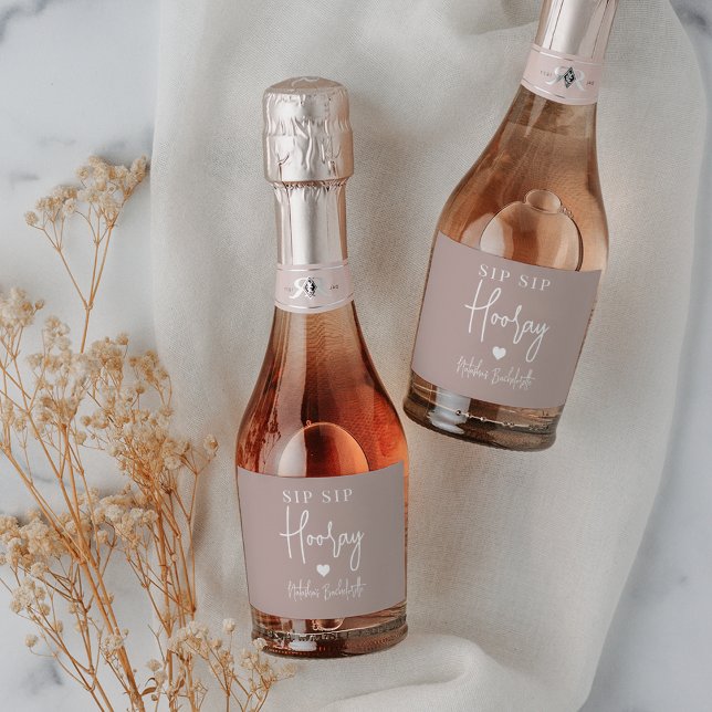 Sip Sip Hooray Bachelorette Party Favour Sparkling Wine Label (Creator Uploaded)