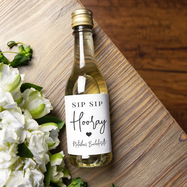 Sip Sip Hooray Bachelorette Party Favour Wine Label (Creator Uploaded)