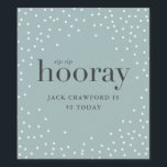 sip sip hooray birthday bottle label<br><div class="desc">Sip sip hooray birthday party bottle label. With modern graphic dots and bold graphic text this surprise birthday party invitation is sure to suit men and women of all ages looking for a classy party theme.</div>