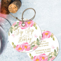 Sip Sip Hooray Blush Pink Gold Watercolor Floral