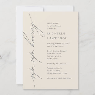 Sip, Sip, Hooray, Bridal Shower Party Celebration Invitation