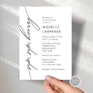 Sip, Sip, Hooray, Bridal Shower Party Celebration Invitation