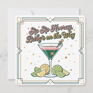 Sip Sip Hooray Cocktail Lounge | Baby Shower Invitation