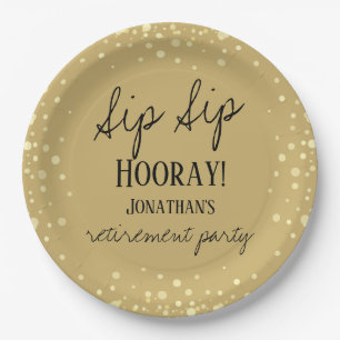 Sip Sip Hooray Congratulations Retirement Paper Pl Paper Plate