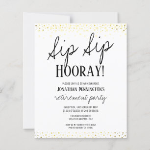 Sip Sip Hooray Elegant Gold Retirement Party 