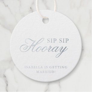 Sip Sip Hooray Elegant Silver Foil Bridal Shower Favour Tags