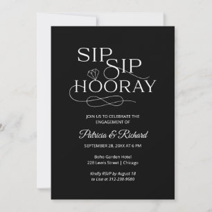 Sip Sip Hooray Engagement Party Invitations