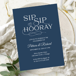 Sip Sip Hooray Engagement Party Invitations