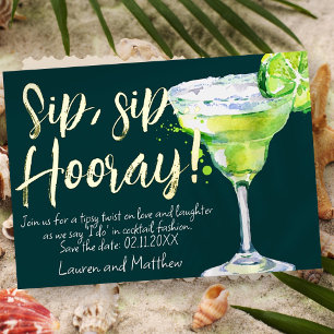 Sip, Sip Hooray! Funny Cocktail Save the Date