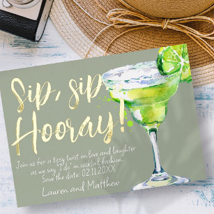 Sip, Sip Hooray! Funny Cocktail Save the Date