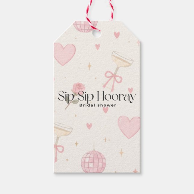 Sip Sip Hooray gift tag (Front)
