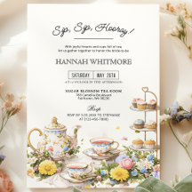 Sip Sip Hooray High Tea Party Floral Bridal Shower
