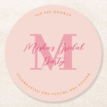Sip Sip Hooray Initial Pink Coaster<br><div class="desc">Designed to coordinate with our Bold Type Collection,  this modern coaster features a monogram in pink and fuchsia accents. For more advanced customisation of this design,  e.g. changing layout,  font or text size please click the "CUSTOMIZE" button above. Please contact me for any questions!</div>
