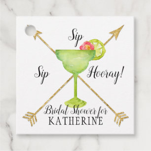 Sip Sip Hooray Margarita Arrows Blue Bridal Shower Favour Tags