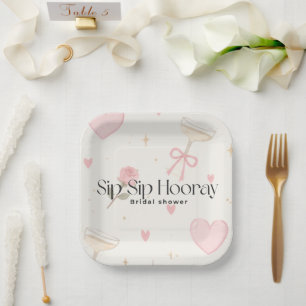 Sip Sip Hooray paper plate
