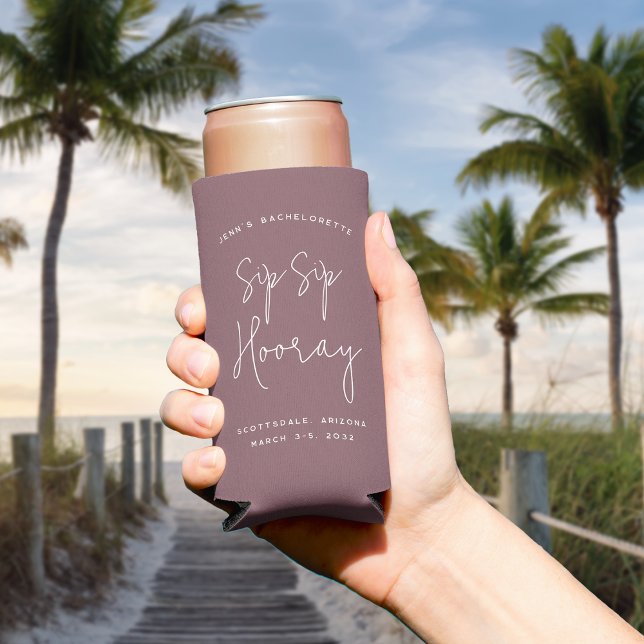 Sip Sip Hooray Personalised Bachelorette Party Seltzer Can Cooler (Creator Uploaded)