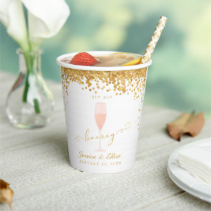 Sip Sip Hooray Shower or Engagement Party Paper Cu Cups