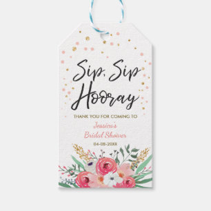 Sip Sip Hooray tags Wine labels Bridal Shower Gold