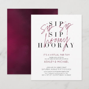 Sip Sip Hooray Virtual Wine Wedding Shower Party Invitation
