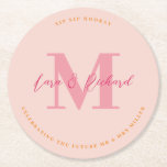 Sip Sip Hooray Wedding Monogram Initial Coaster<br><div class="desc">Designed to coordinate with our Bold Type Collection,  this modern coaster features a monogram in pink and fuchsia accents. For more advanced customisation of this design,  e.g. changing layout,  font or text size please click the "CUSTOMIZE" button above. Please contact me for any questions!</div>