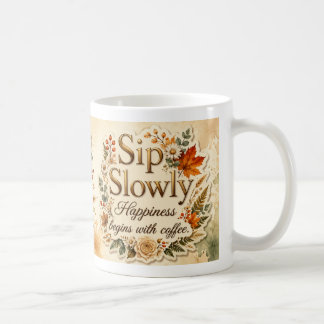 Sip Slowly Botanical Coffee Mug