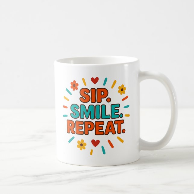Sip. Smile. Repeat. – Minimalist Mug (Right)