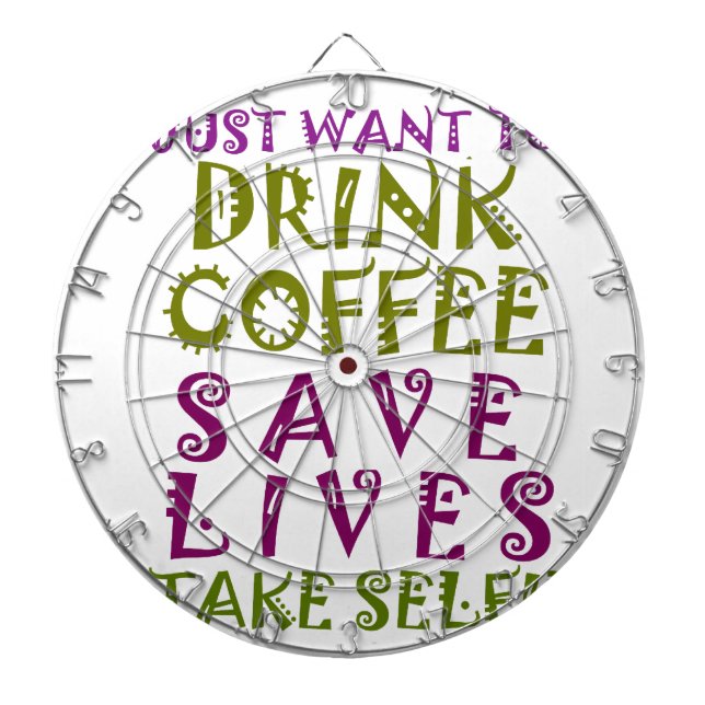  Sip, Snap Repeat Chasing Caffeine Selfies design Dartboard (Front)