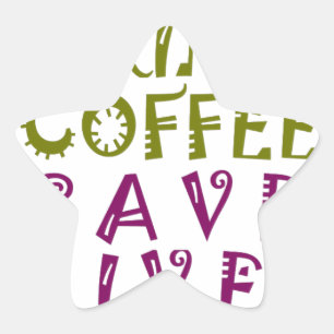  Sip, Snap Repeat Chasing Caffeine Selfies design Star Sticker