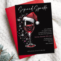 Sip & Sparkle Holiday Cocktail Party Wine Glass