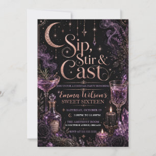 Sip Stir Cast Sweet Sixteen Party Invitation