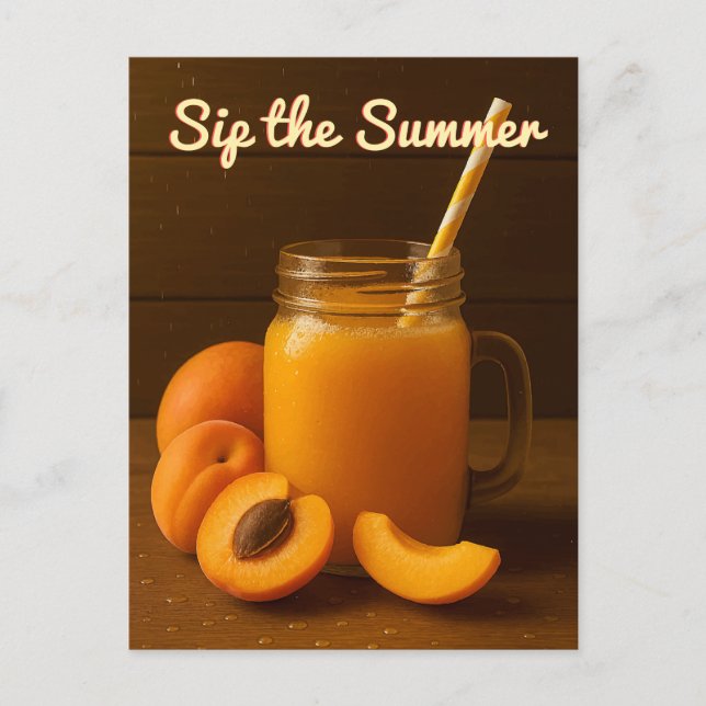 Sip the Summer – Apricot Juice Postcard (Front)