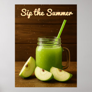 Sip the Summer – Green Apple Juice Wall Art Print