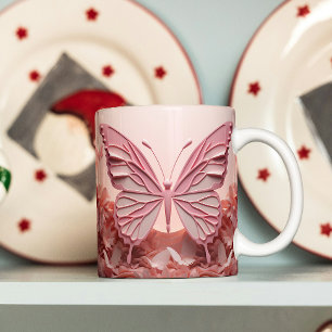 Sip with Style: 3D Butterfly Coffee Mug