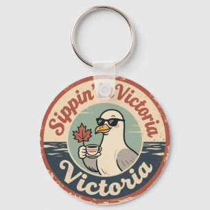 Sippin’ in Victoria with a Funny Seagull Coffee Key Ring