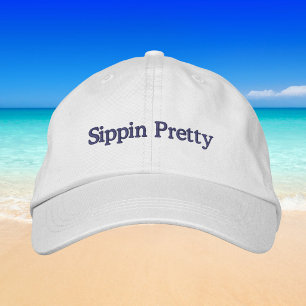 Sippin Pretty Embroidered / Preppy Wine Baseball  Hat