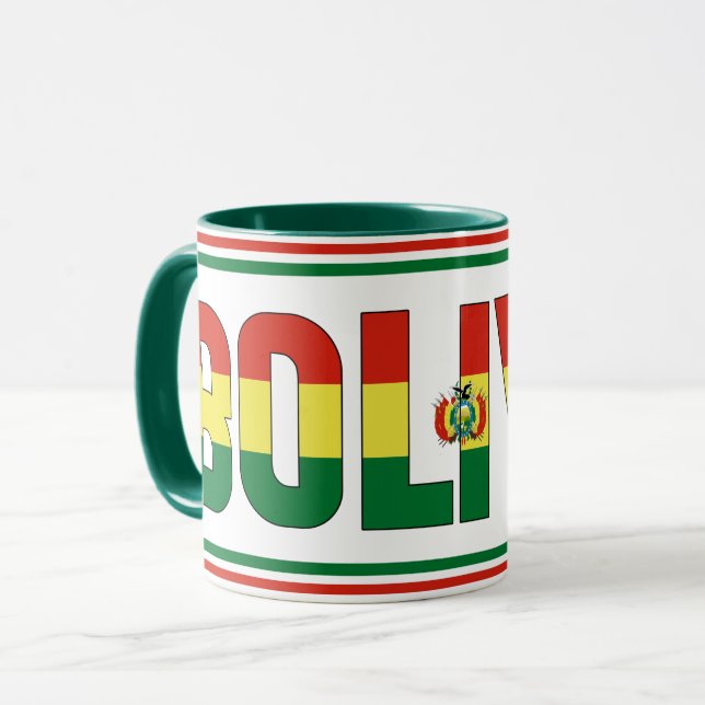 "Sippin' with Bolivia" Patriotic Coffee Mug (Front Left)